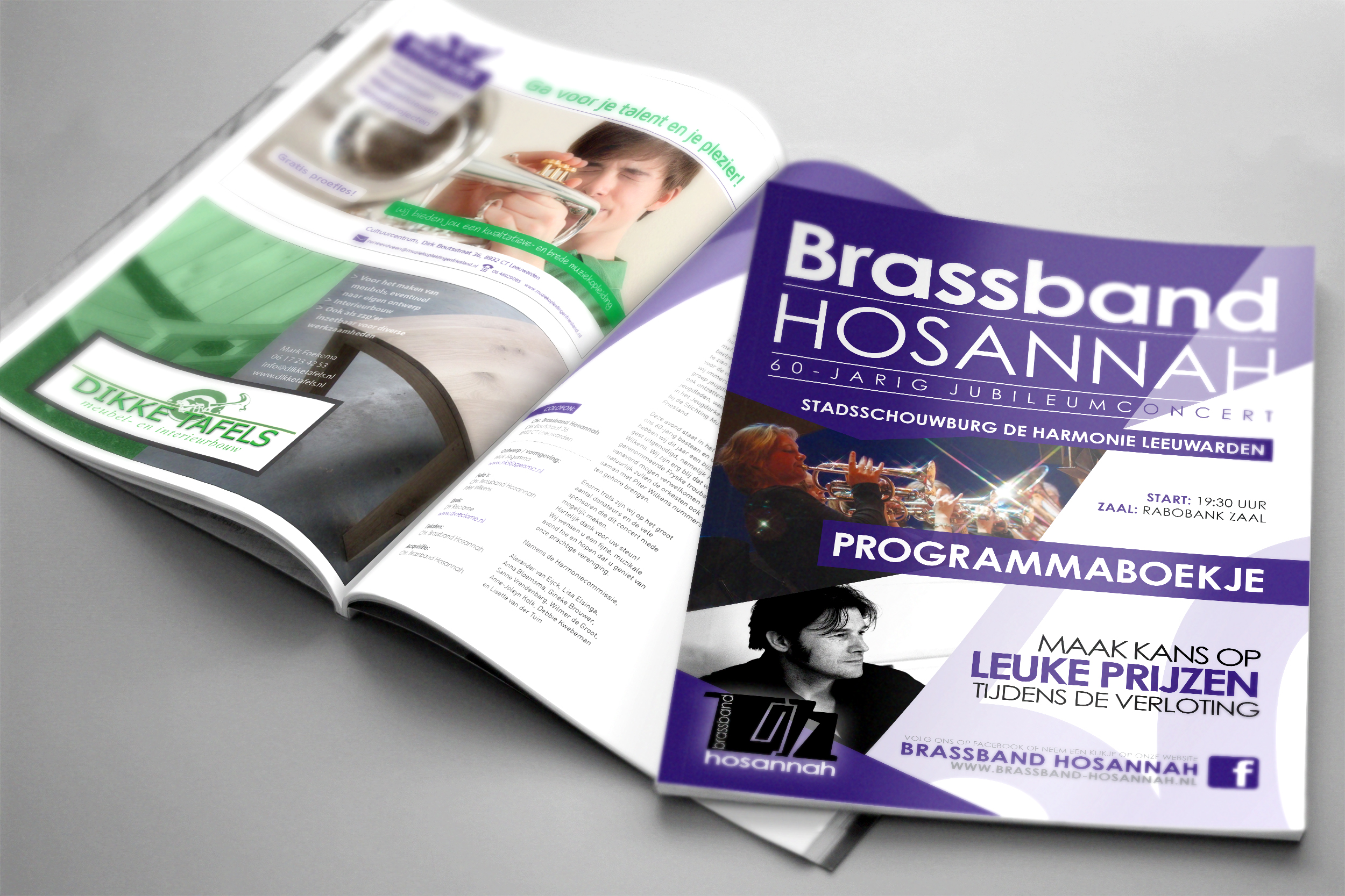 Programmaboekje & poster 60-jarig jubileum concert Brassband Hosannah
